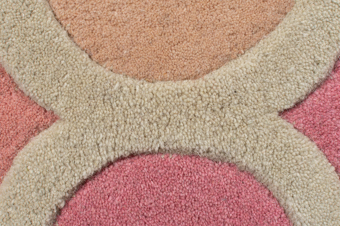 Wollteppich geometrisch Bunt-Stil DERWENT JOSIE Rund