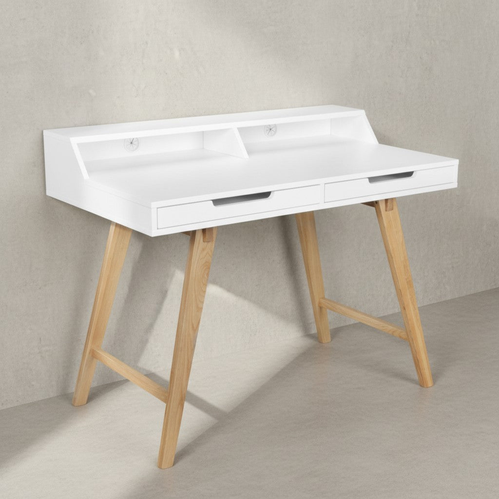 Moderner Schreibtisch_ Skandinavischer Retro Look_ Große Arbeitsfläche - Stilvoll &amp; Praktisch - KADIMA DESIGN_Größe_ 110x60x85 cm_