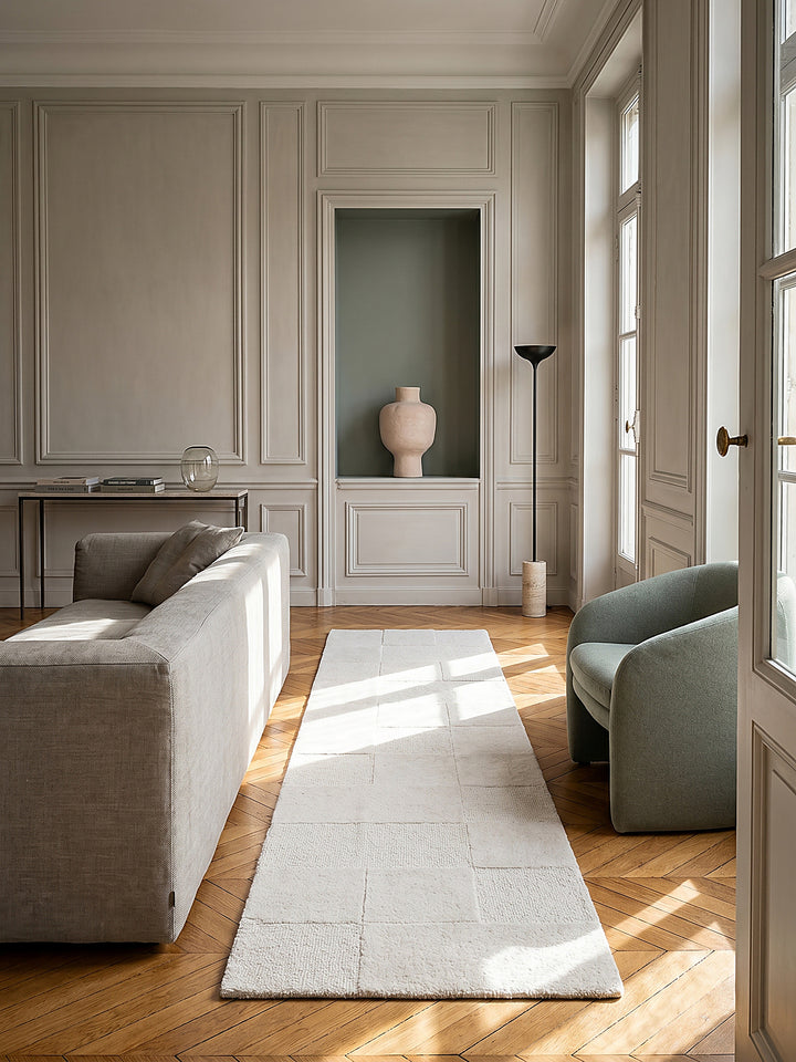 Teppich Elfenbein Läufer im modernen Wohnzimmer_