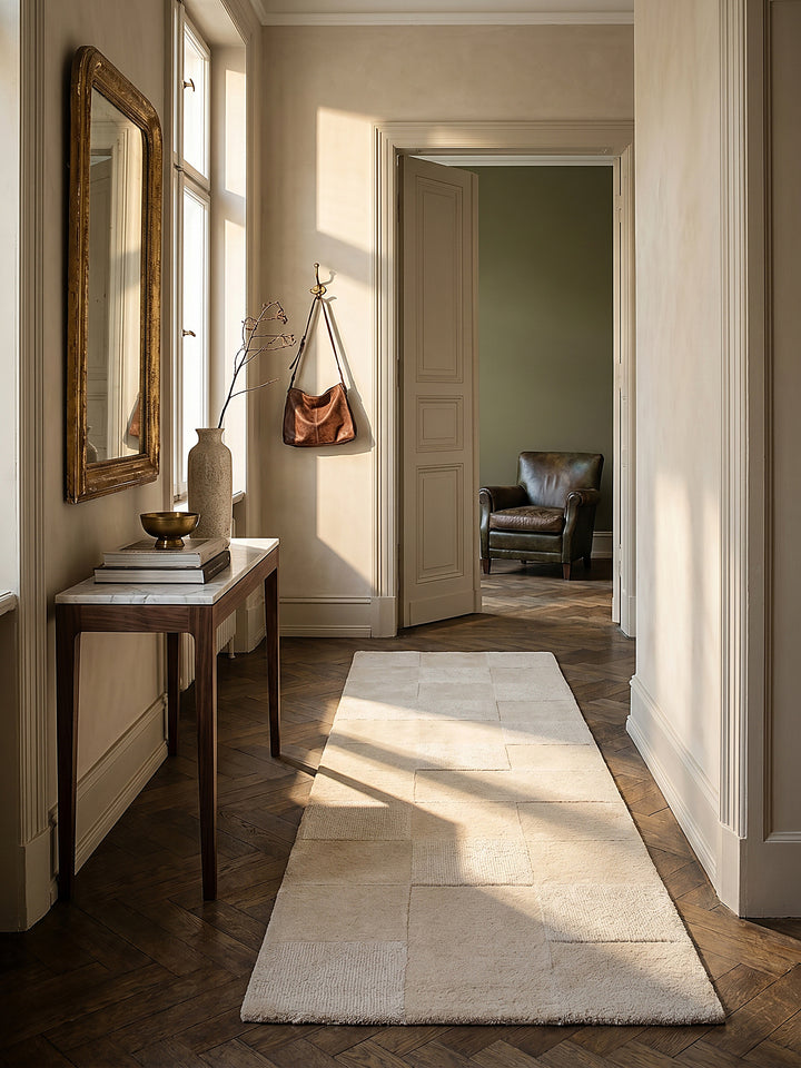 Teppich Beige Läufer im modernen Wohnzimmer Einrichtungsidee_