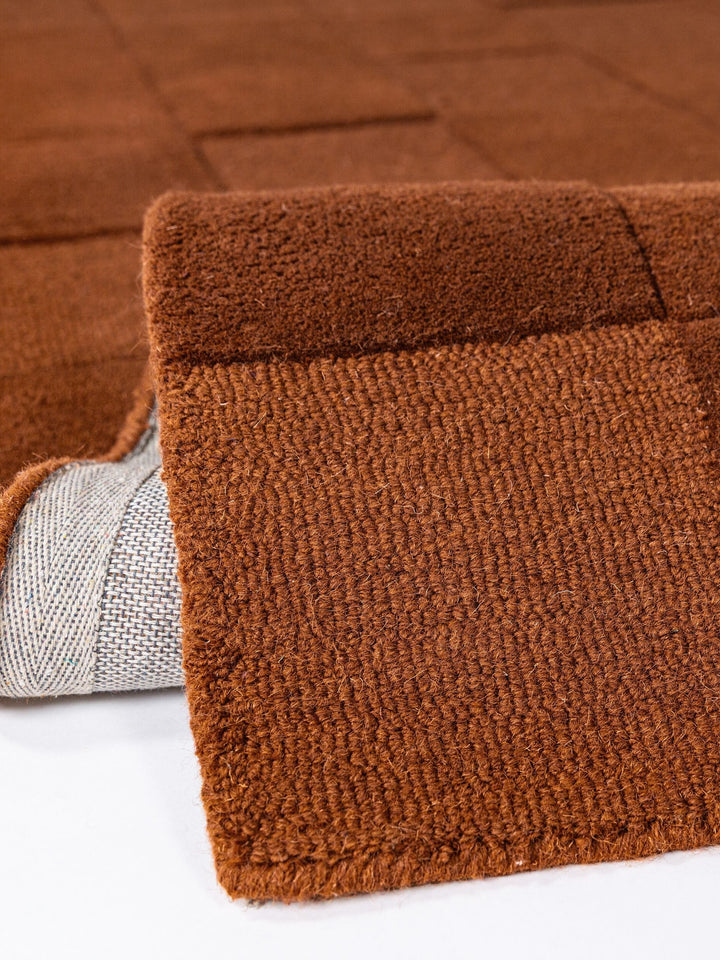 Teppich Terrakotta rechteckig WOOL Einrichtung Wohnidee Bodenbelag DEBEN_
