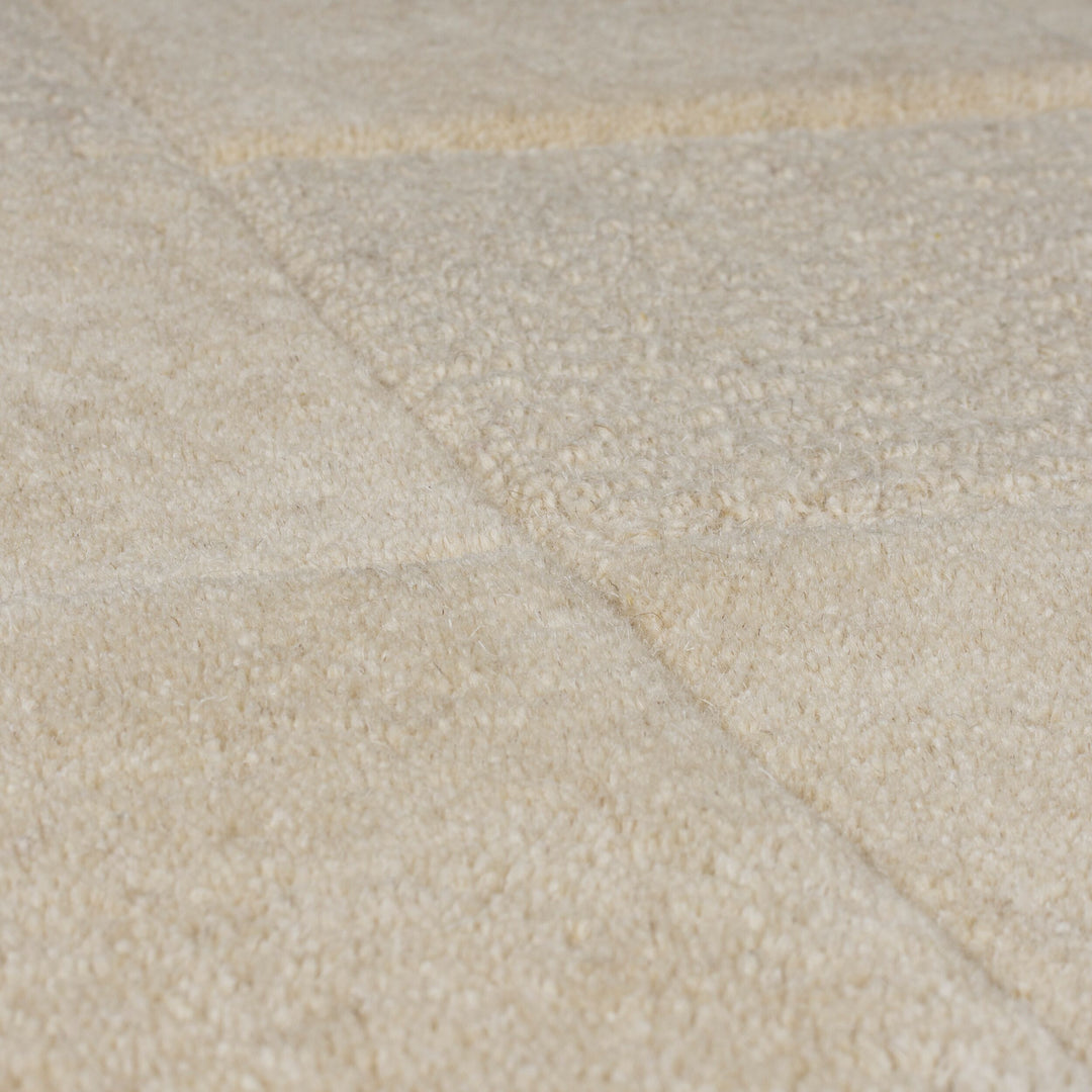 Wollteppich Schachbrett - Karos - Wohnzimmer schmutzabweisend_Beige_Läufer_