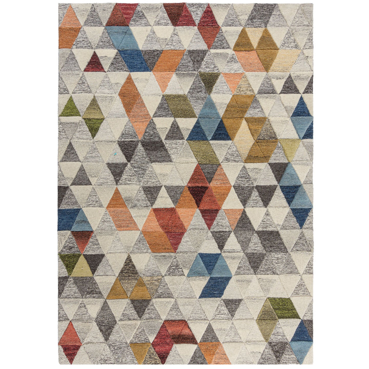 Wollteppich Modernes-Geometrisch-Design - mehrfarbig ESK LEO_Rechteckig_