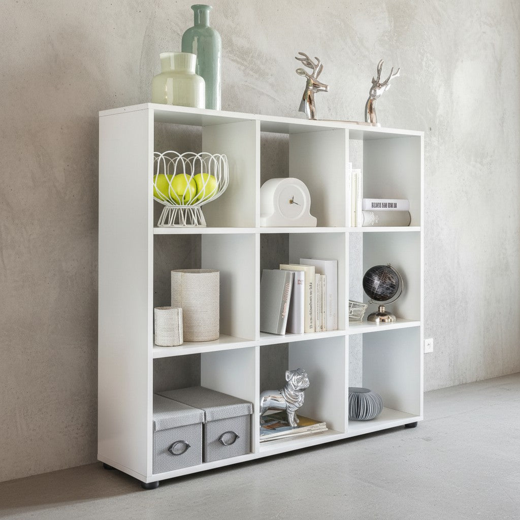 Modernes Bücherregal_ 8 Fächer_ kratzfeste Oberfläche_ Raumteiler-Funktion - KADIMA DESIGN_Größe_ 108x29x104 cm_