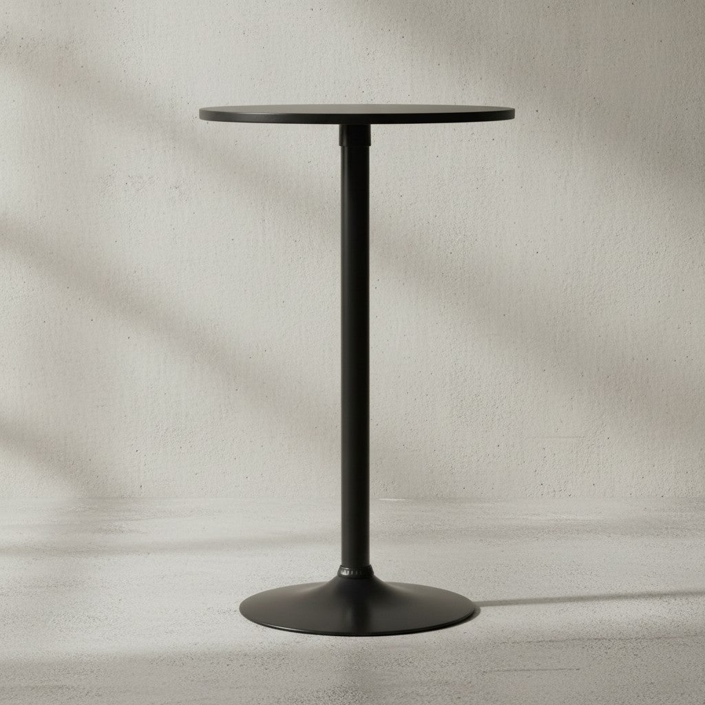 Modischer Bartisch in Schwarz_ Trompetenfuß_ 30 kg Belastbar_ für Gastronomie/Zuhause - KADIMA DESIGN_Größe_ 60x60x100 cm_