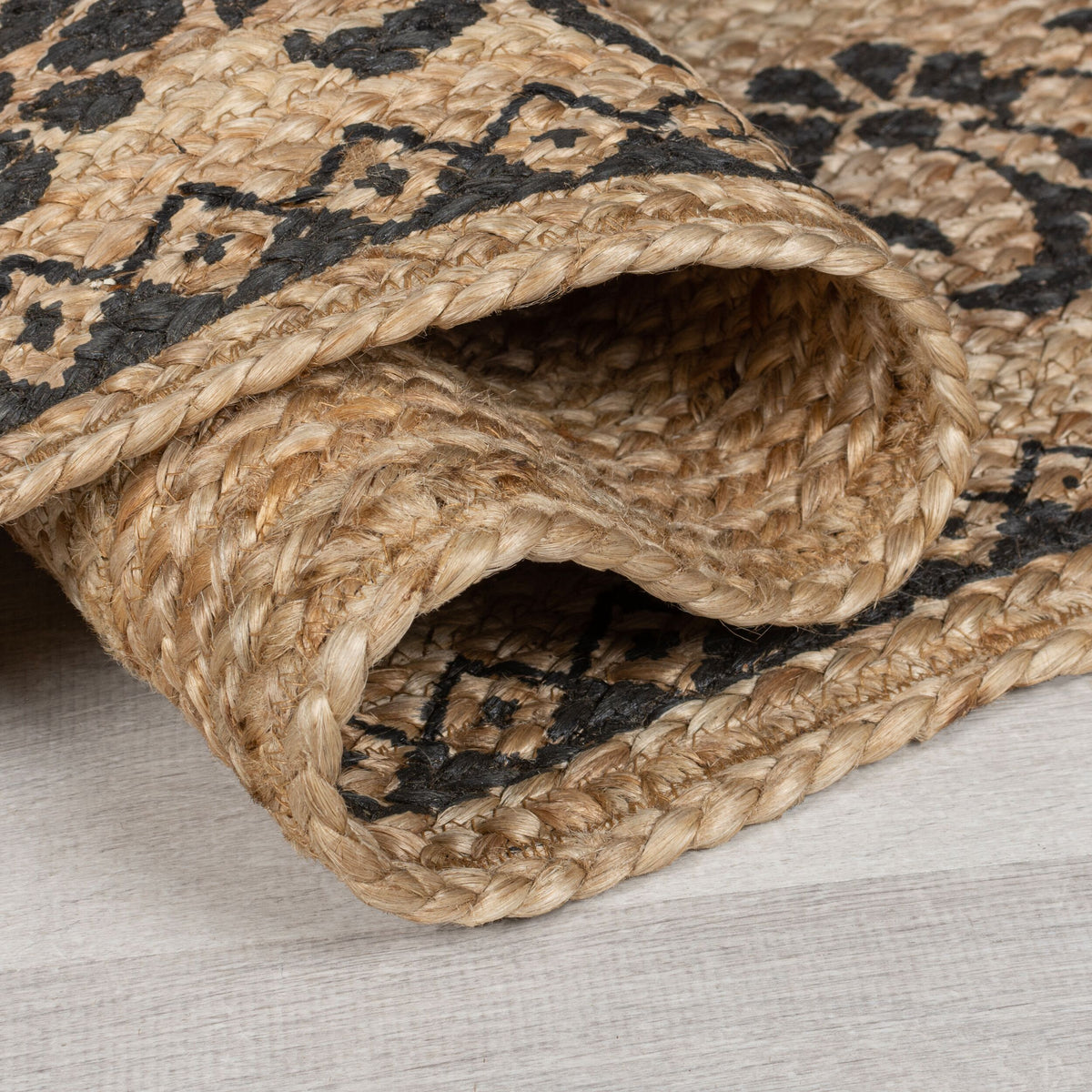 Teppich Jute Floral-Design - handgefertigt NEATH MARK Rechteckig