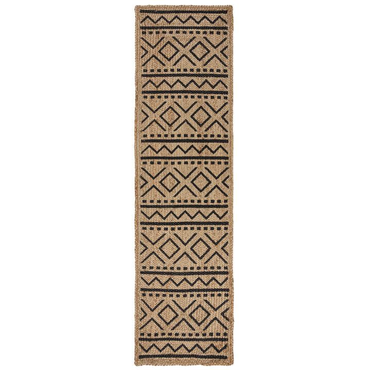 Nachhaltiger Jute-Teppich NEATH SCOTT mit geometrischem Muster von Kadima Design_Braun-Schwarz_#sku_BARK503119374566#