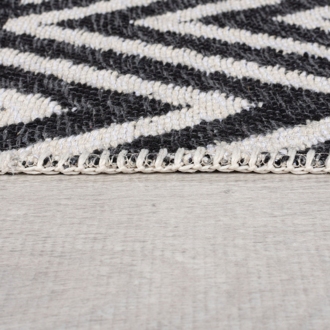 Teppich Berber-Design - recycelt - nachhaltig SPEY GAIL - Beige-Schwarz 80x150 cm_Rechteckig_