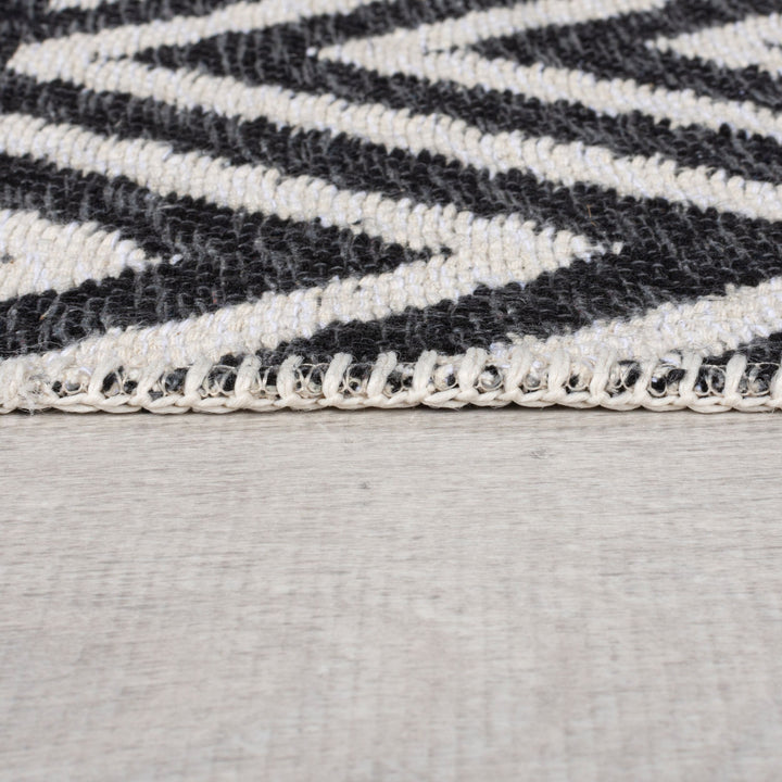 Teppich Berber-Design - recycelt - nachhaltig SPEY GAIL - Beige-Schwarz 80x150 cm_Rechteckig_