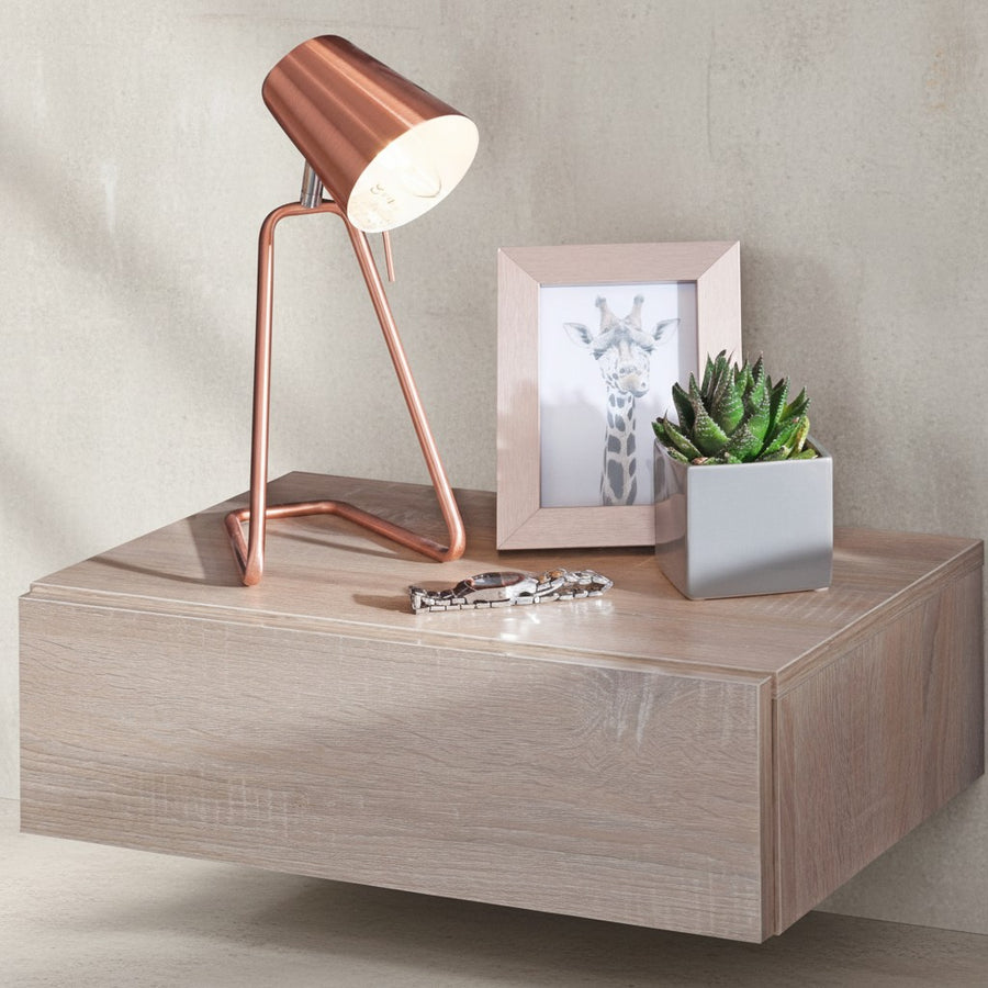 Nachtkonsole MOLISE_ Schlicht_ folierte Spanplatte_ kratz- und wasserabweisend - KADIMA DESIGN_Farbe_ Beige_ Größe_ 46x30x15 cm_