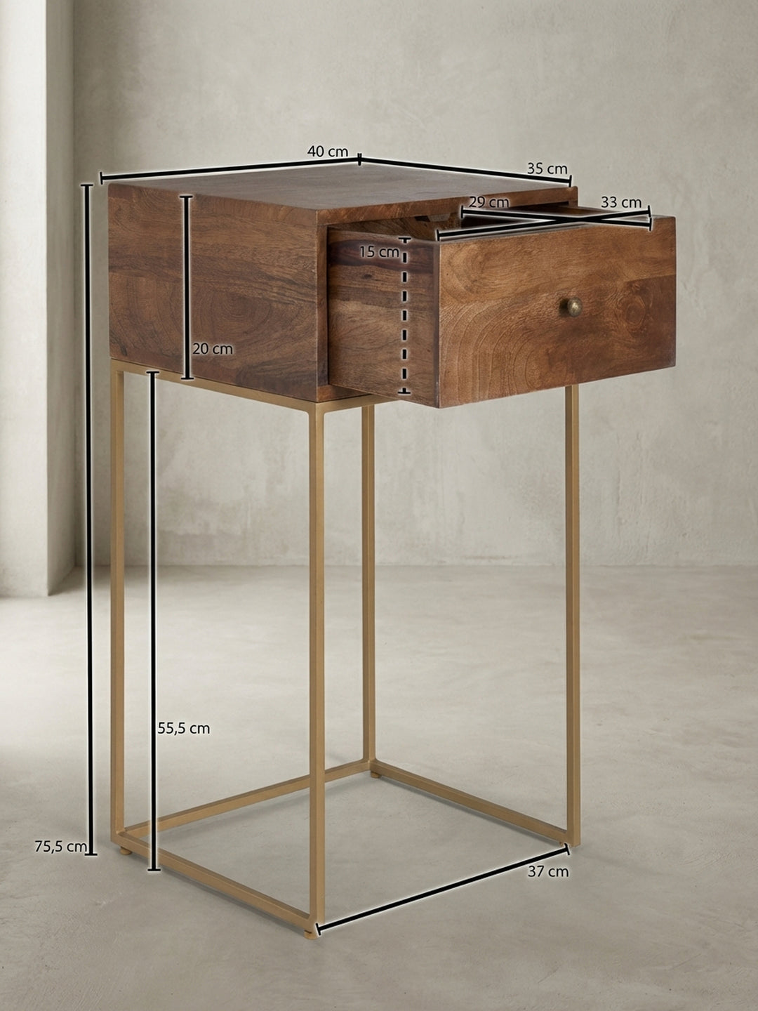 Nachttische Mango Massivholz Design Möbel_