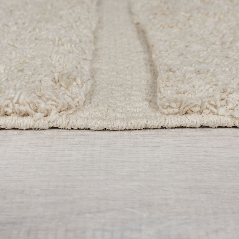 Baumwollteppich Bogen-Design naturfarben ITCHEN - Naturfarben 80x150 cm Rechteckig