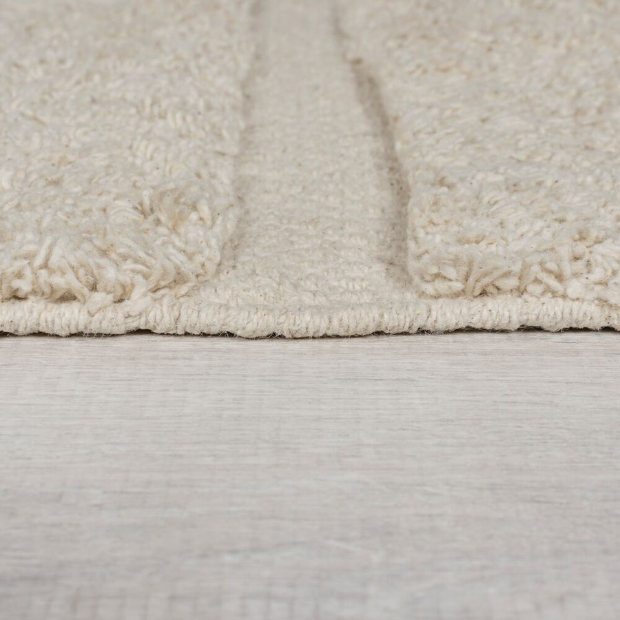 Baumwollteppich Bogen-Design naturfarben ITCHEN - Naturfarben 80x150 cm_Rechteckig_