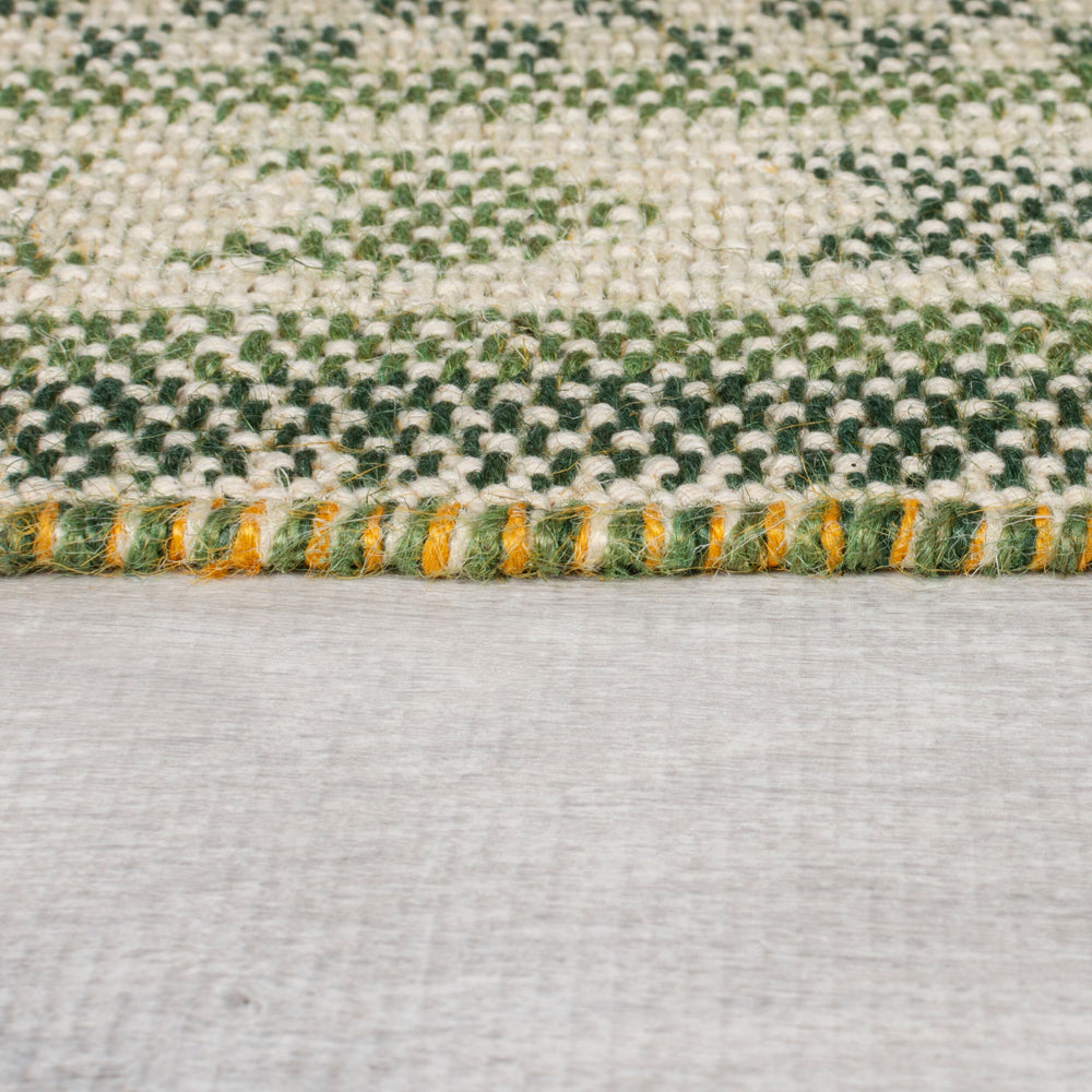 Naturfaser Teppich Jacquard-gewebt aus Jute und Baumwolle mit Boho-Bordüre - strapazierfähig und fußbodenheizunggeeignet_Rechteckig_