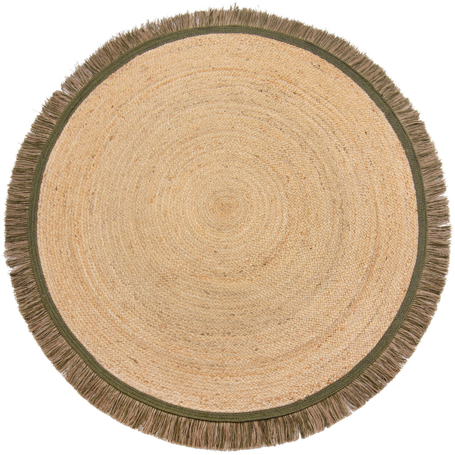 Teppich Jute Fransen-Design in Naturtönen TAY_Rund_