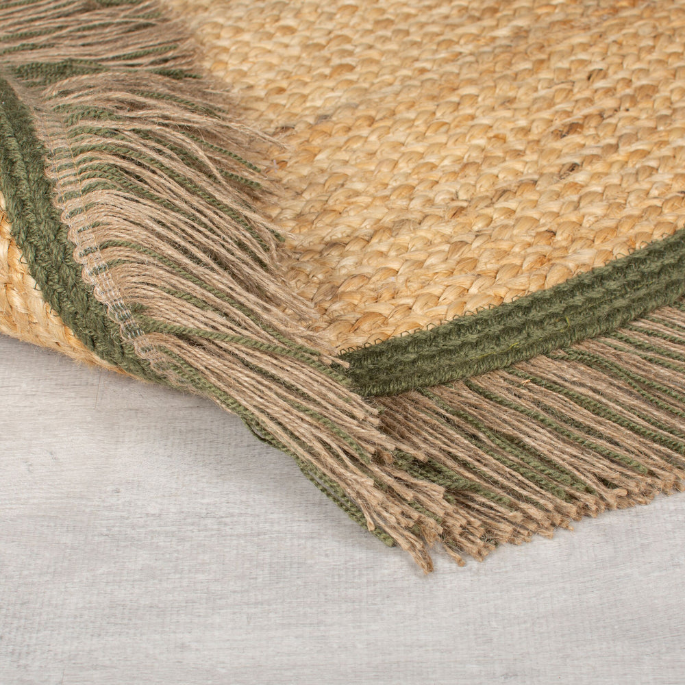 Teppich Jute Fransen-Design in Naturtönen TAY_Rund_