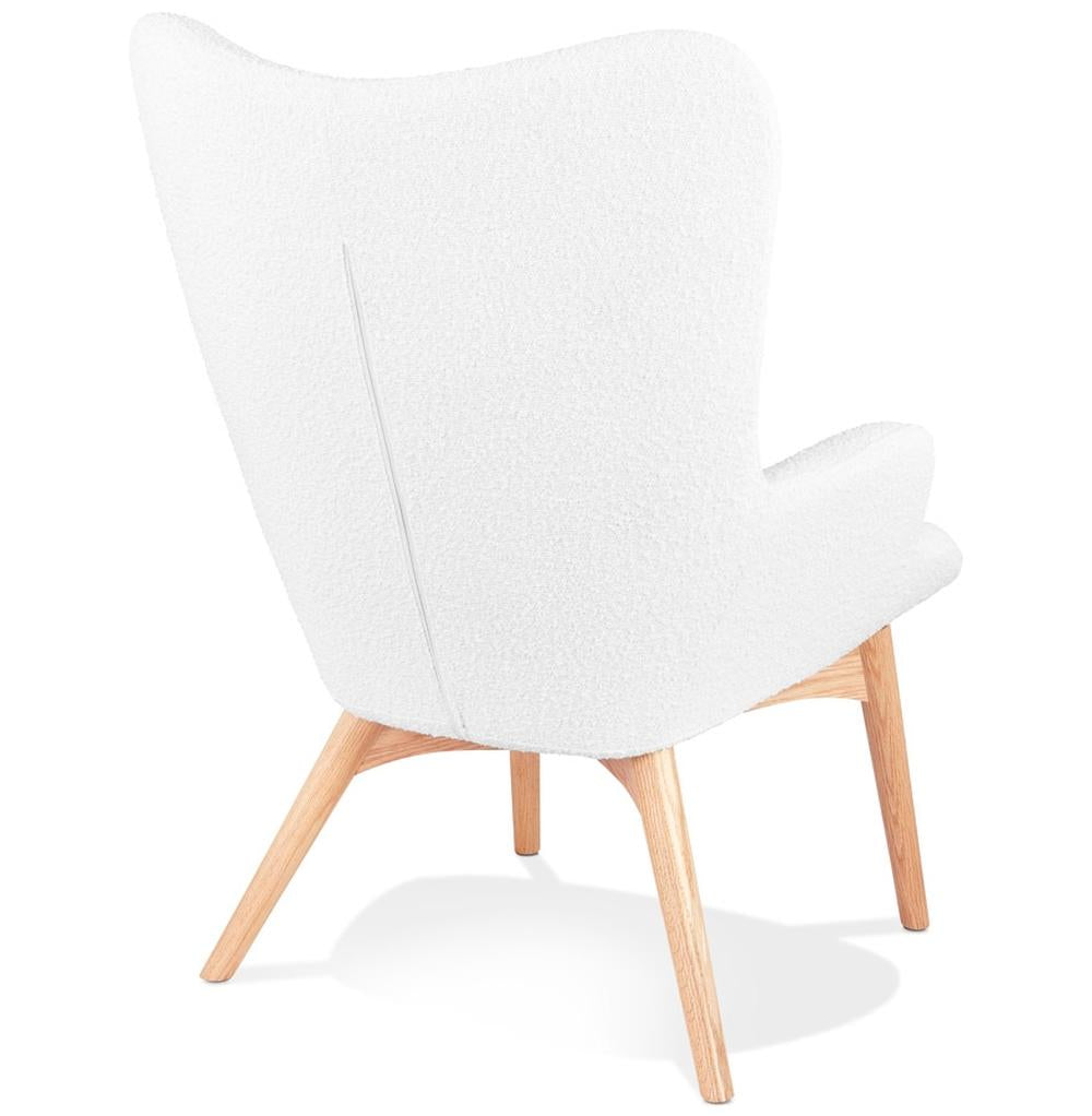 Moderner Loungesessel mit 55cm Sitzbreite und Bouclé-Bezug - skandinavischer Lesesessel für maximalen Komfort von Kadima Design_