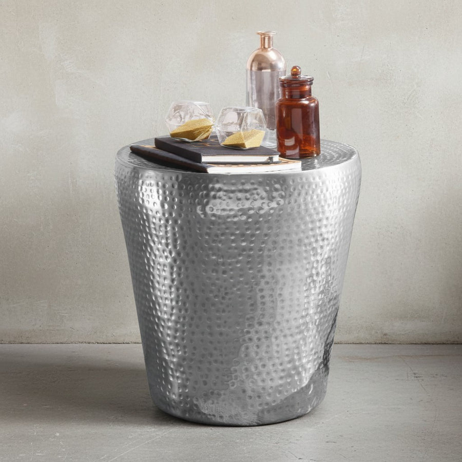 Orientalischer Hammerschlag-Dekotisch aus Aluminium_ exotisches Design - KADIMA DESIGN_Größe_ 41x41x41 cm_