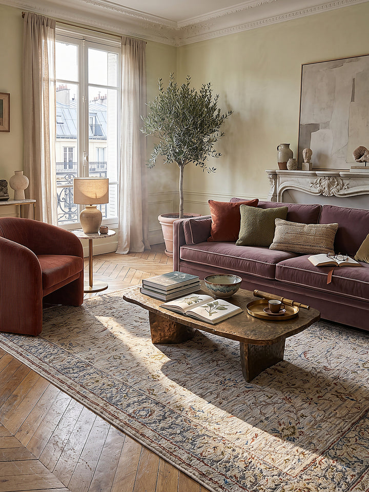 Teppich Natur rechteckig im modernen Wohnzimmer_