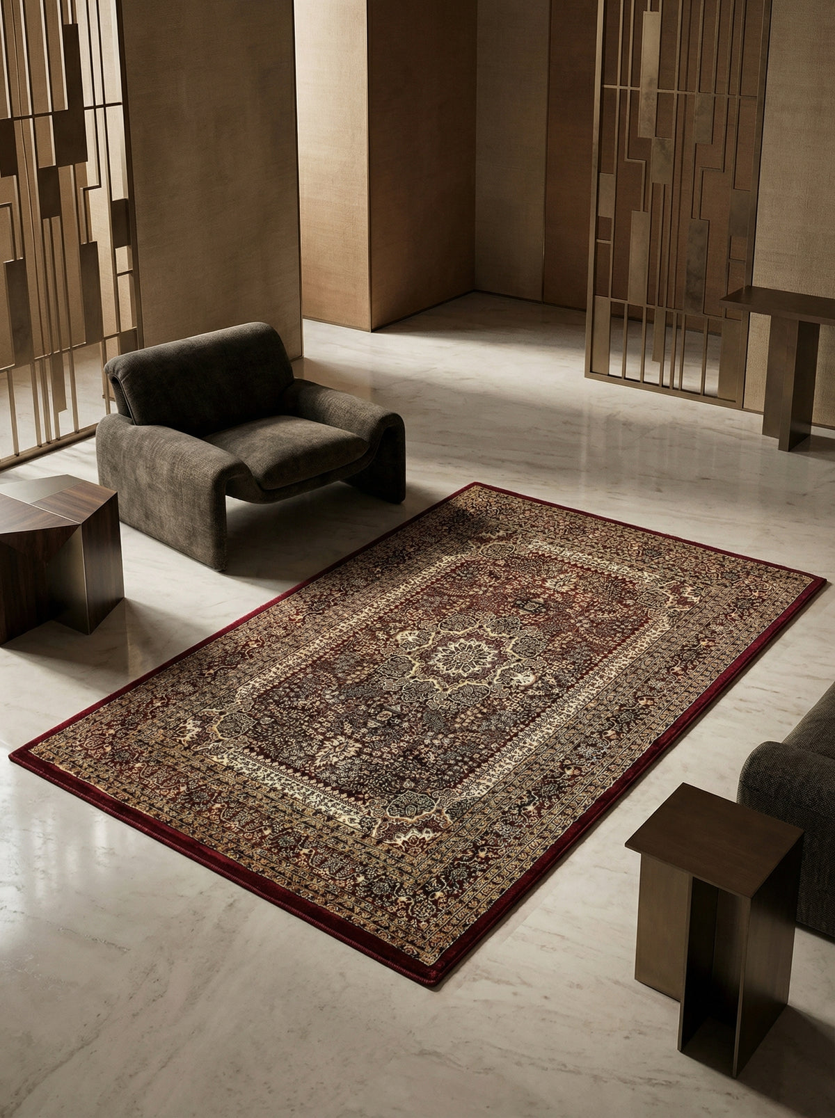 Orientteppich Kurzflor Polypropylen saugroboter Wohnzimmer_Läufer_