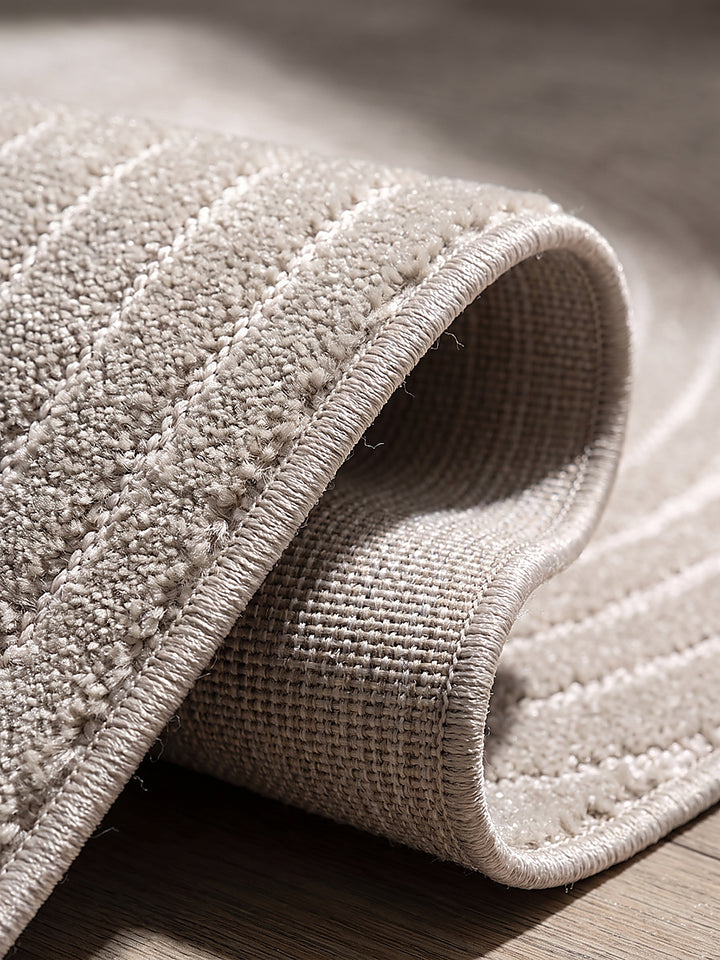 Teppich Beige Kante Verarbeitung_