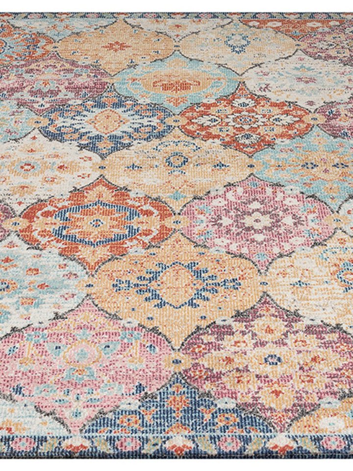 Teppich Niederflor Mehrfarbig patchwork für Wohnzimmer Schlafzimmer und Flur aus hochwertigem Polypropylen Kollektion LIMMAT_