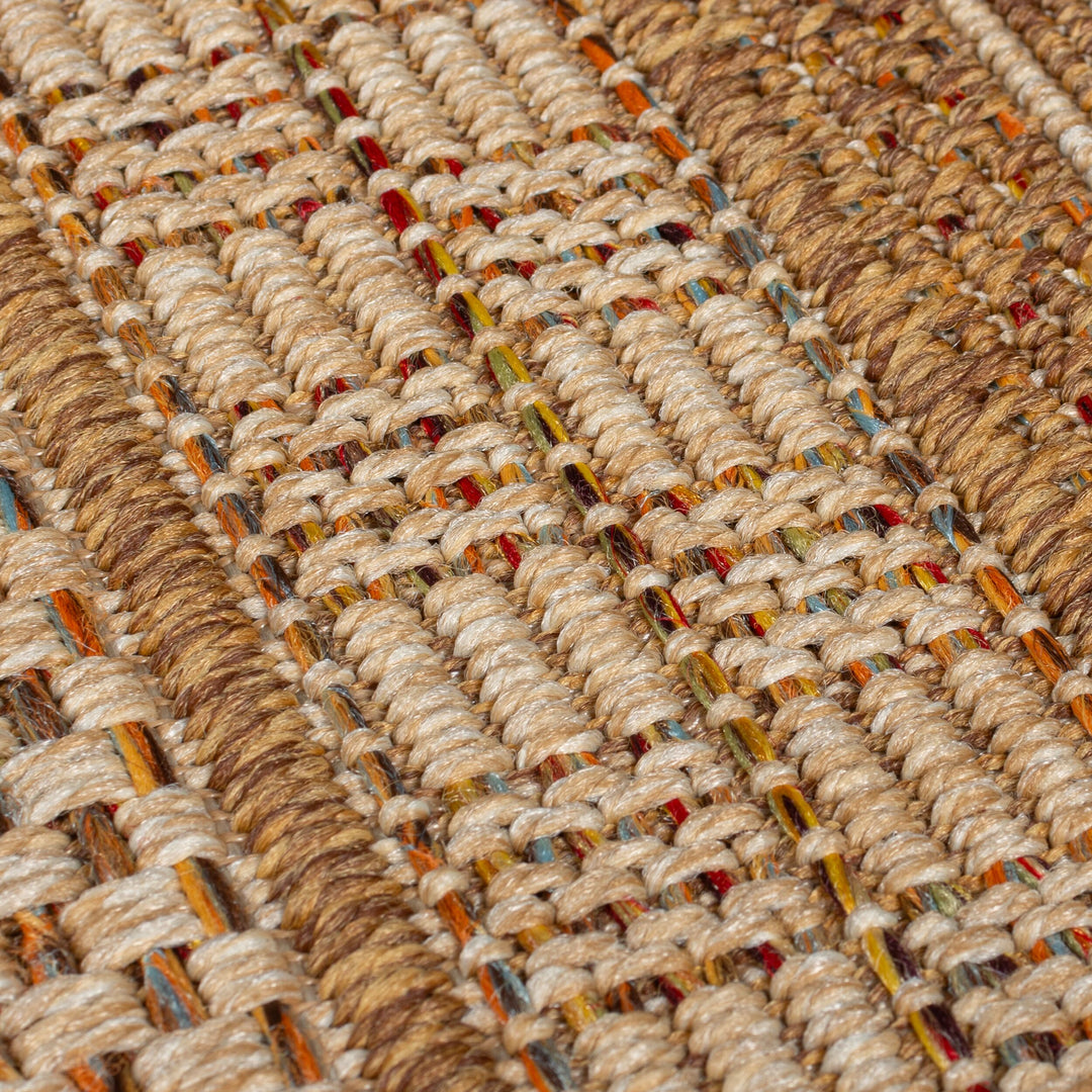 Outdoor Teppich Flachgewebe Boho Streifen Jute-Optik - Balkon_Ocker_Läufer_