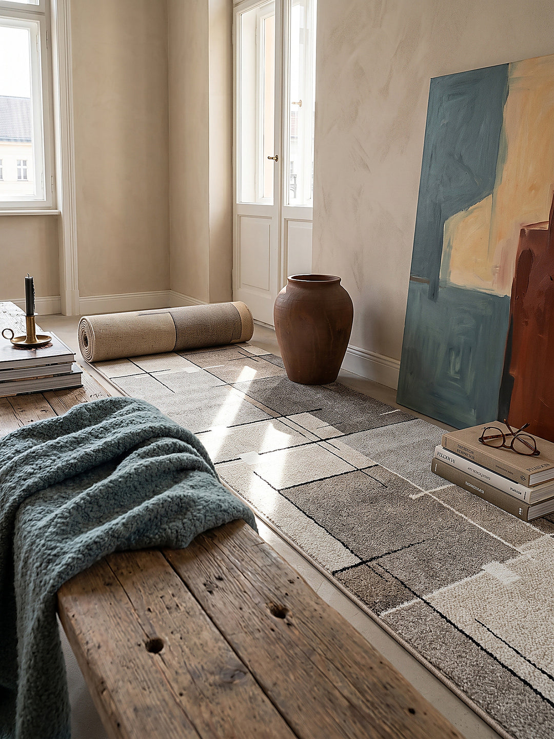Teppich Beige Läufer Editorial Styling_