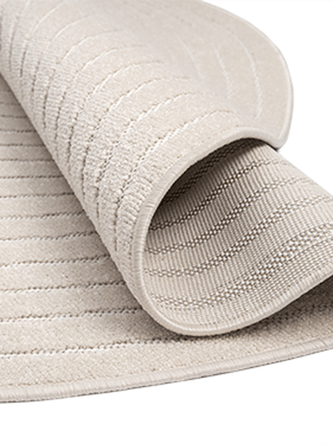Teppich Creme rund Polypropylen Wohnzimmer Schlafzimmer Flur MEZEN_
