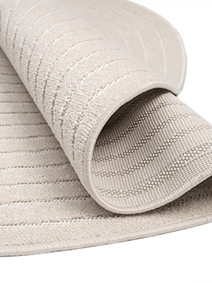 Teppich Creme rund Polypropylen Wohnzimmer Schlafzimmer Flur MEZEN_