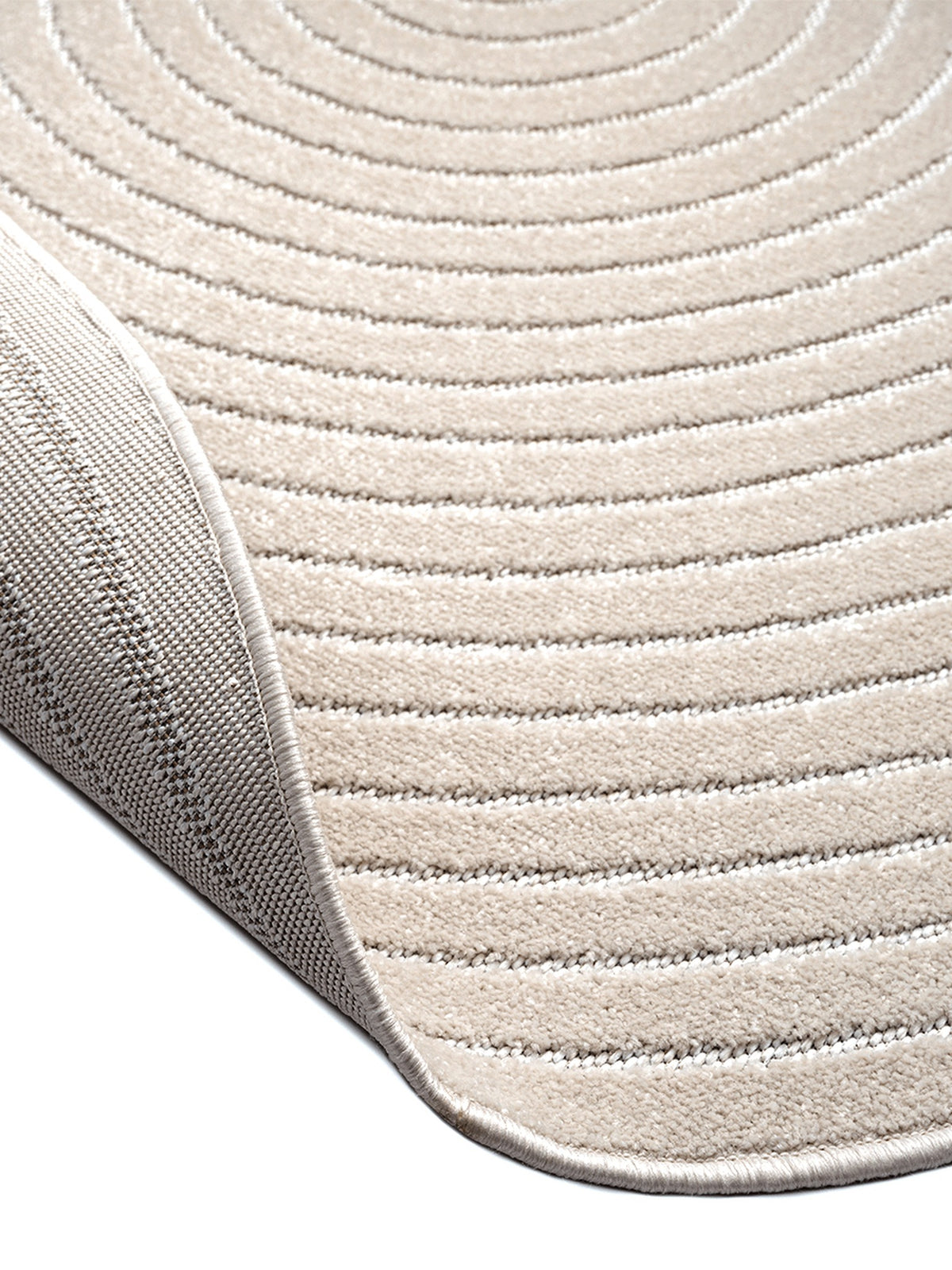 Teppich Beige rund Polypropylen Wohnzimmer Schlafzimmer Flur MEZEN