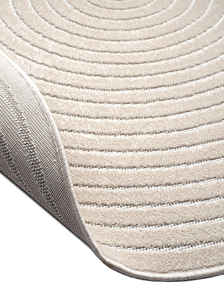 Teppich Beige rund Polypropylen Wohnzimmer Schlafzimmer Flur MEZEN_