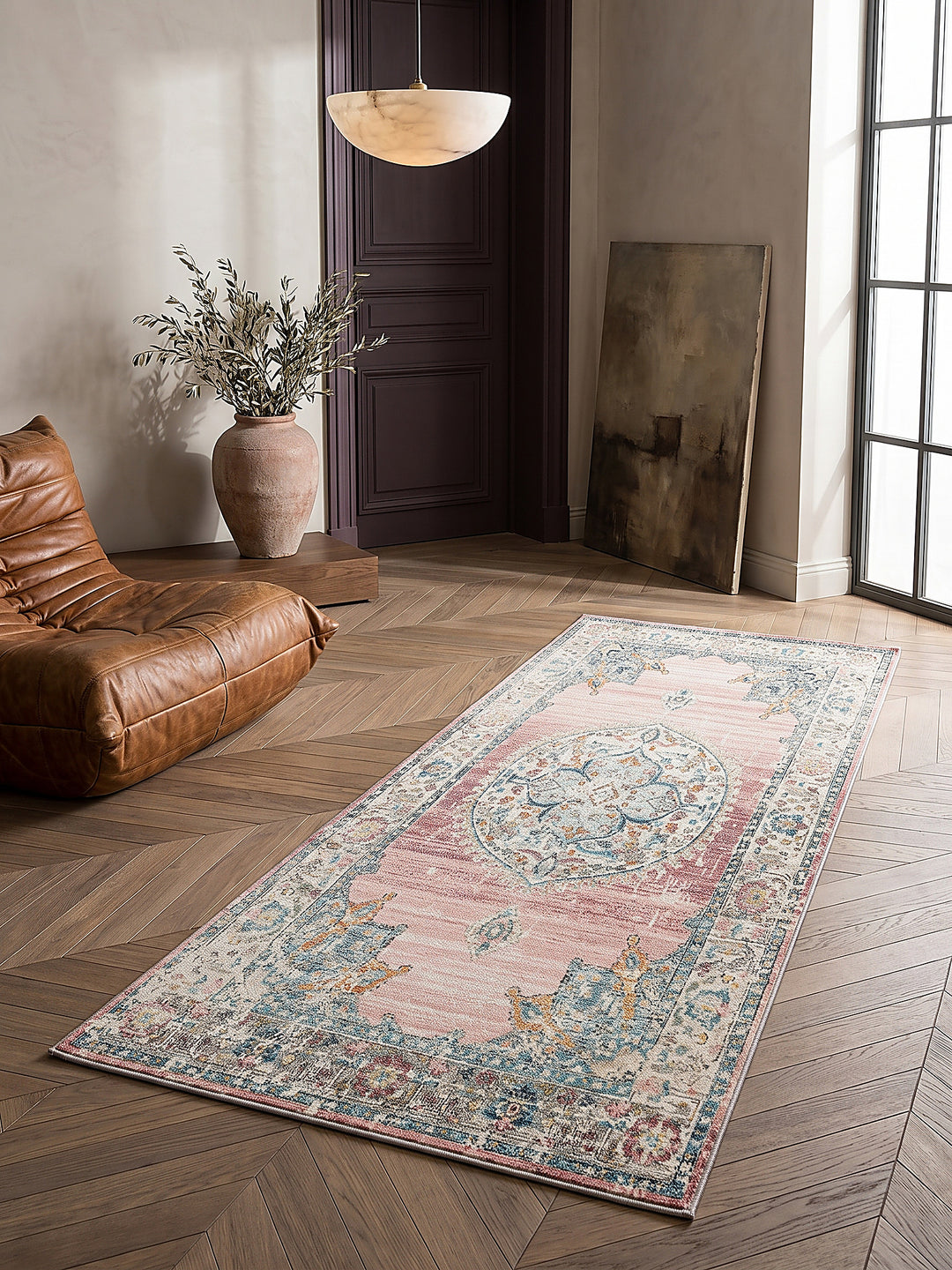 Teppich Pink Läufer Draufsicht_