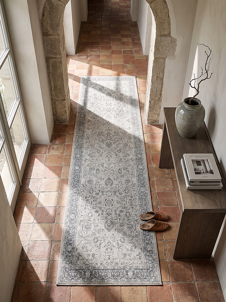Teppich Beige Läufer Draufsicht_