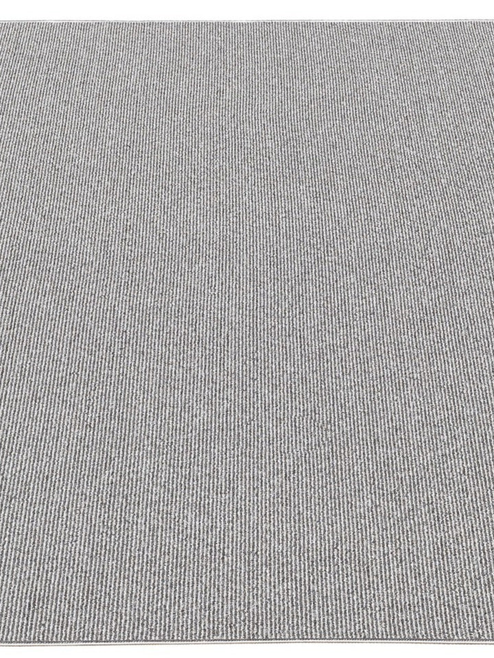 Teppich Niederflor Grau uni aus Polyester vielseitig für Wohn- und Schlafbereich COLFOSCO Serie_