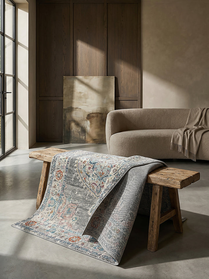 Teppich Grau rechteckig Editorial Styling_