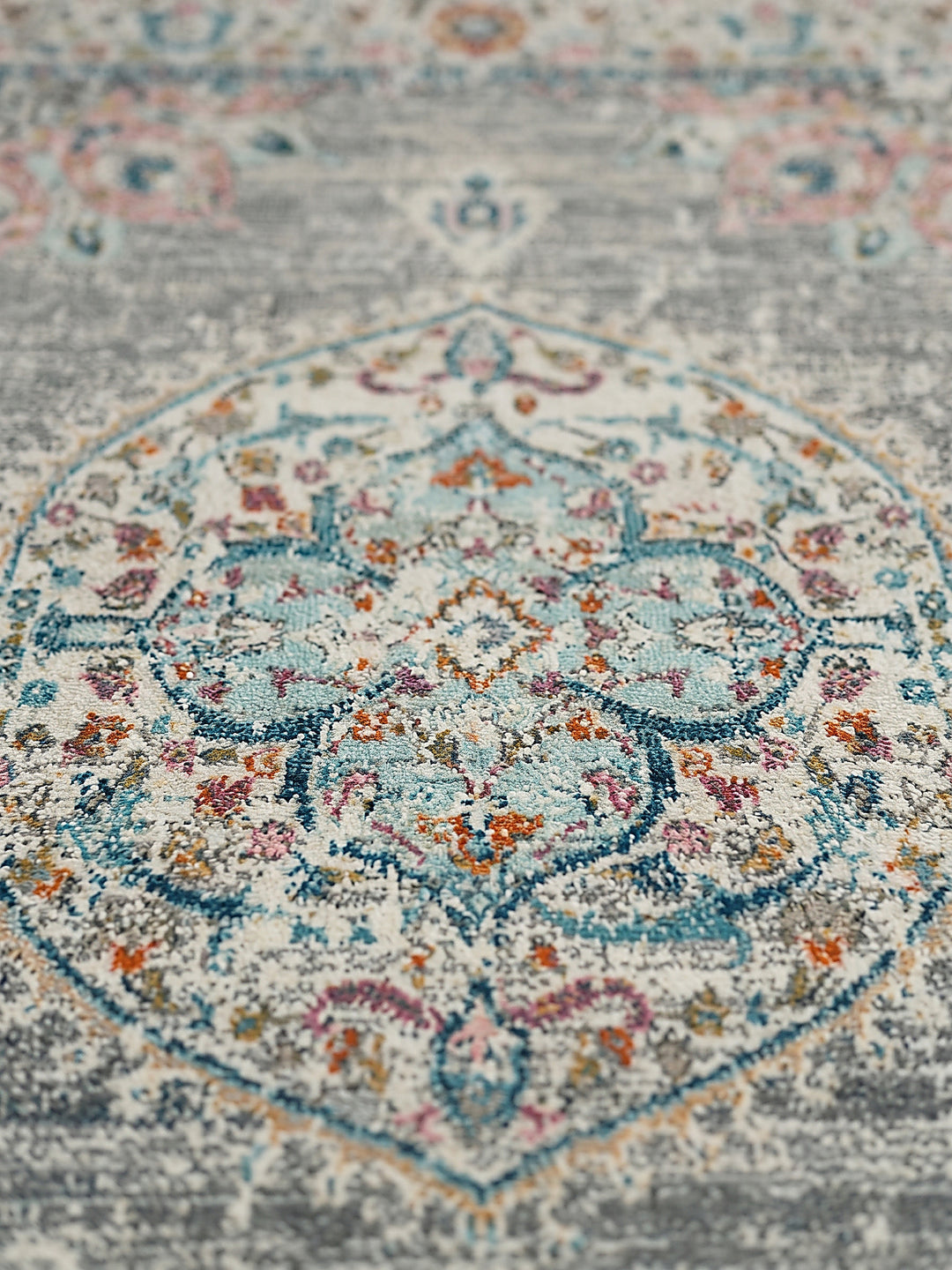 Teppich Grau Farbdetail Muster_