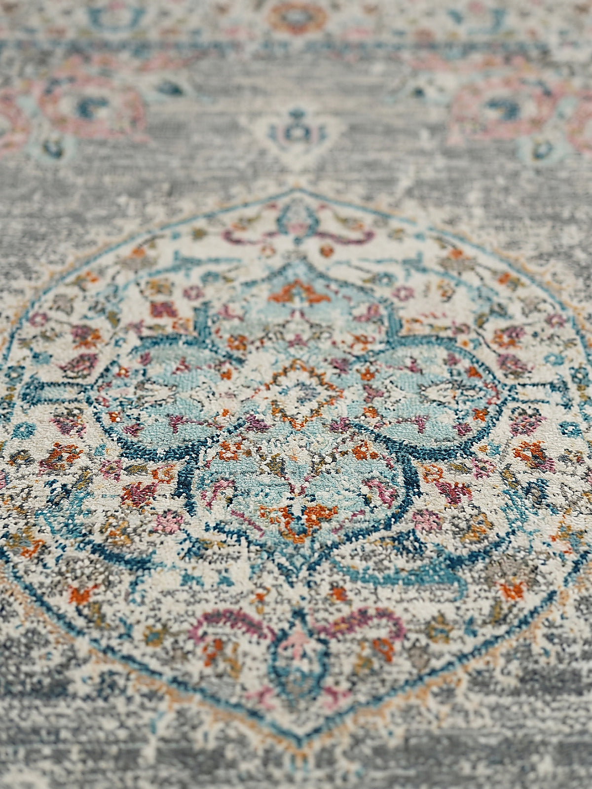 Teppich Grau Farbdetail Muster