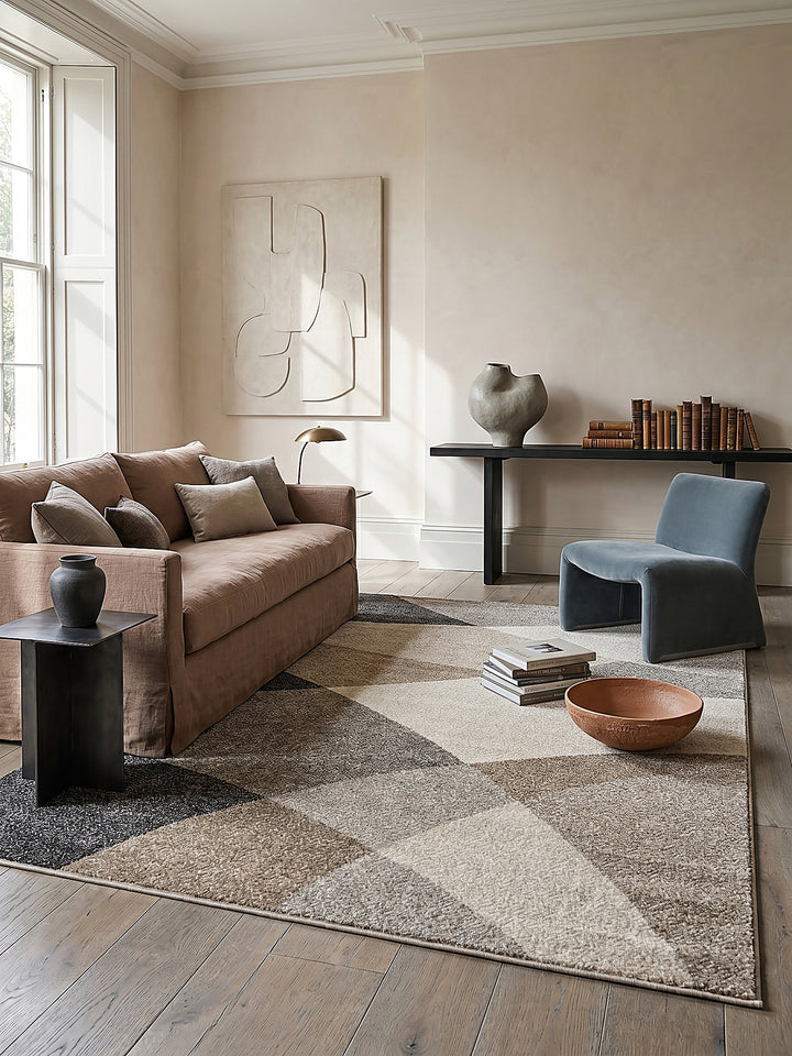 Teppich Beige rechteckig Editorial Styling_