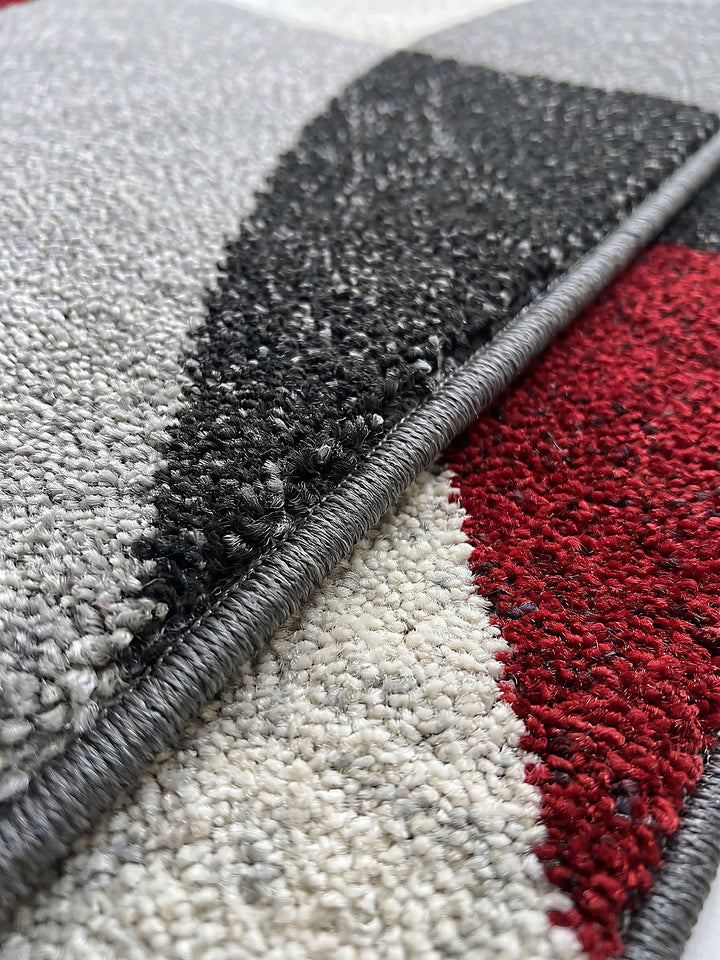 Teppich Rot-Grau Farbdetail Muster_