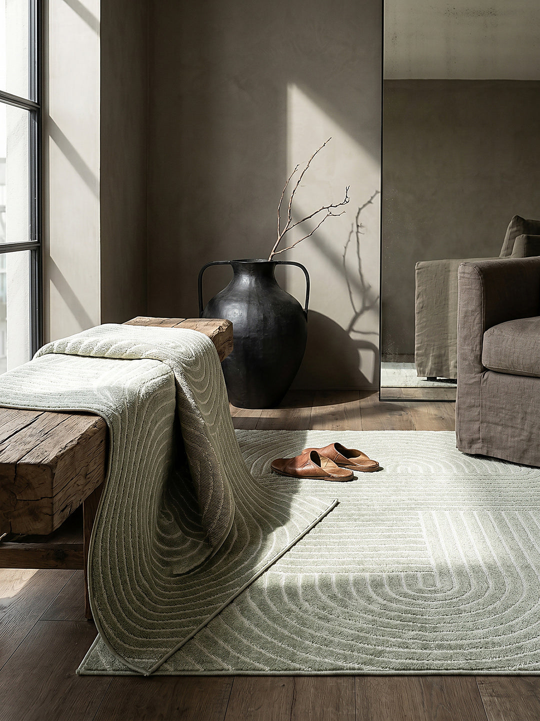 Teppich Grün rechteckig Editorial Styling_
