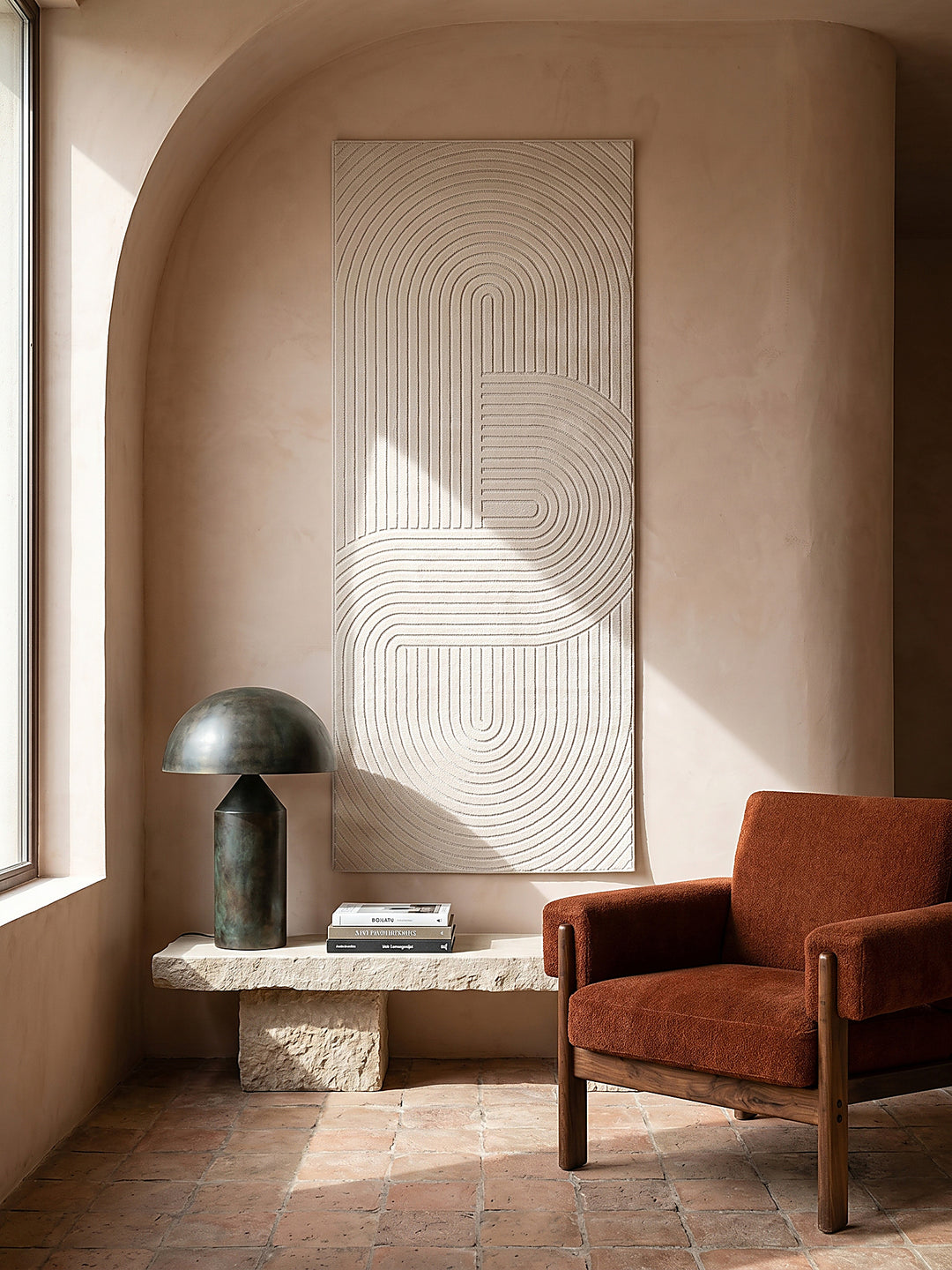 Teppich Creme als Wandteppich_