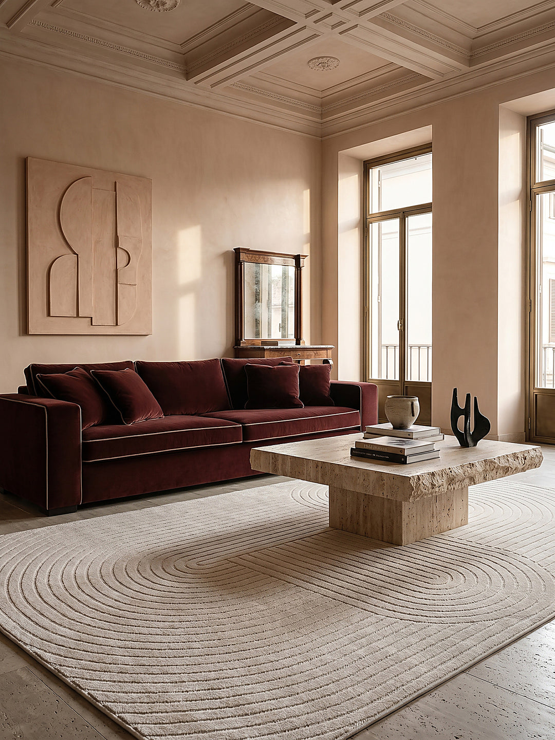 Teppich Creme rechteckig Editorial Styling_
