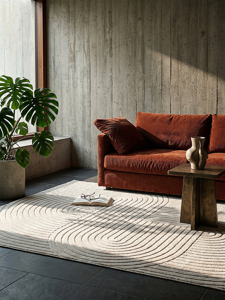 Teppich Creme Textur Nahaufnahme_