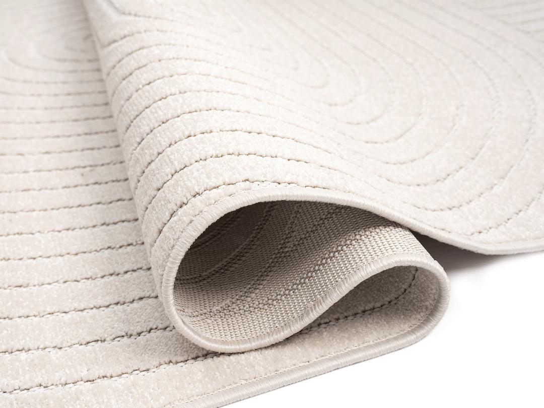 Niederflorteppich Creme im reduzierten Wohnstil aus Polypropylen Kollektion MEZEN_