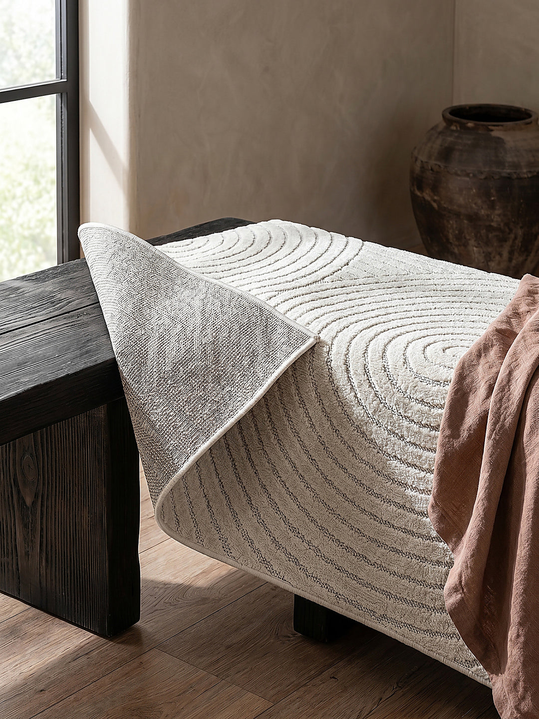 Teppich Creme rechteckig Editorial Styling_
