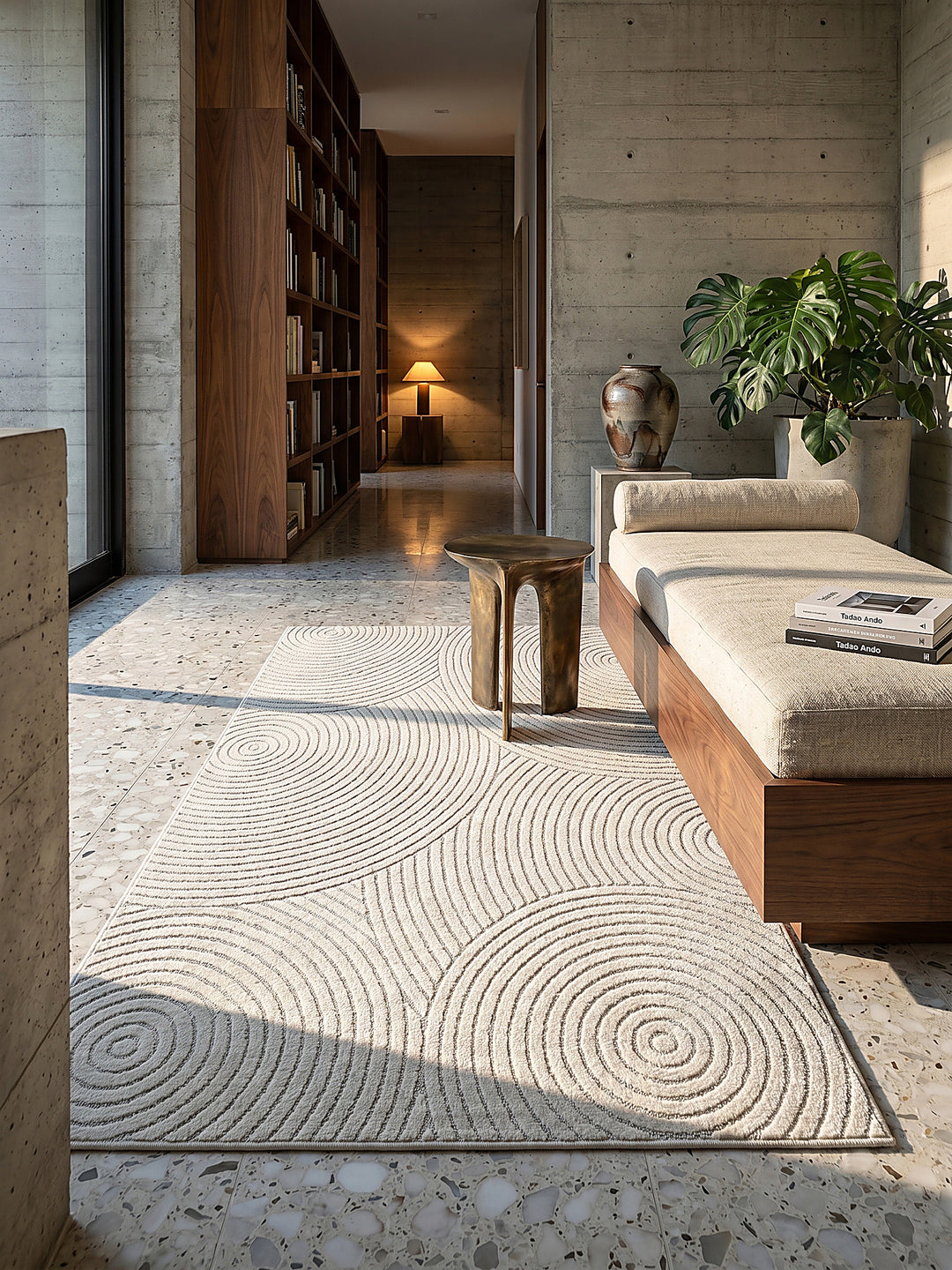 Teppich Creme Läufer im modernen Wohnzimmer_