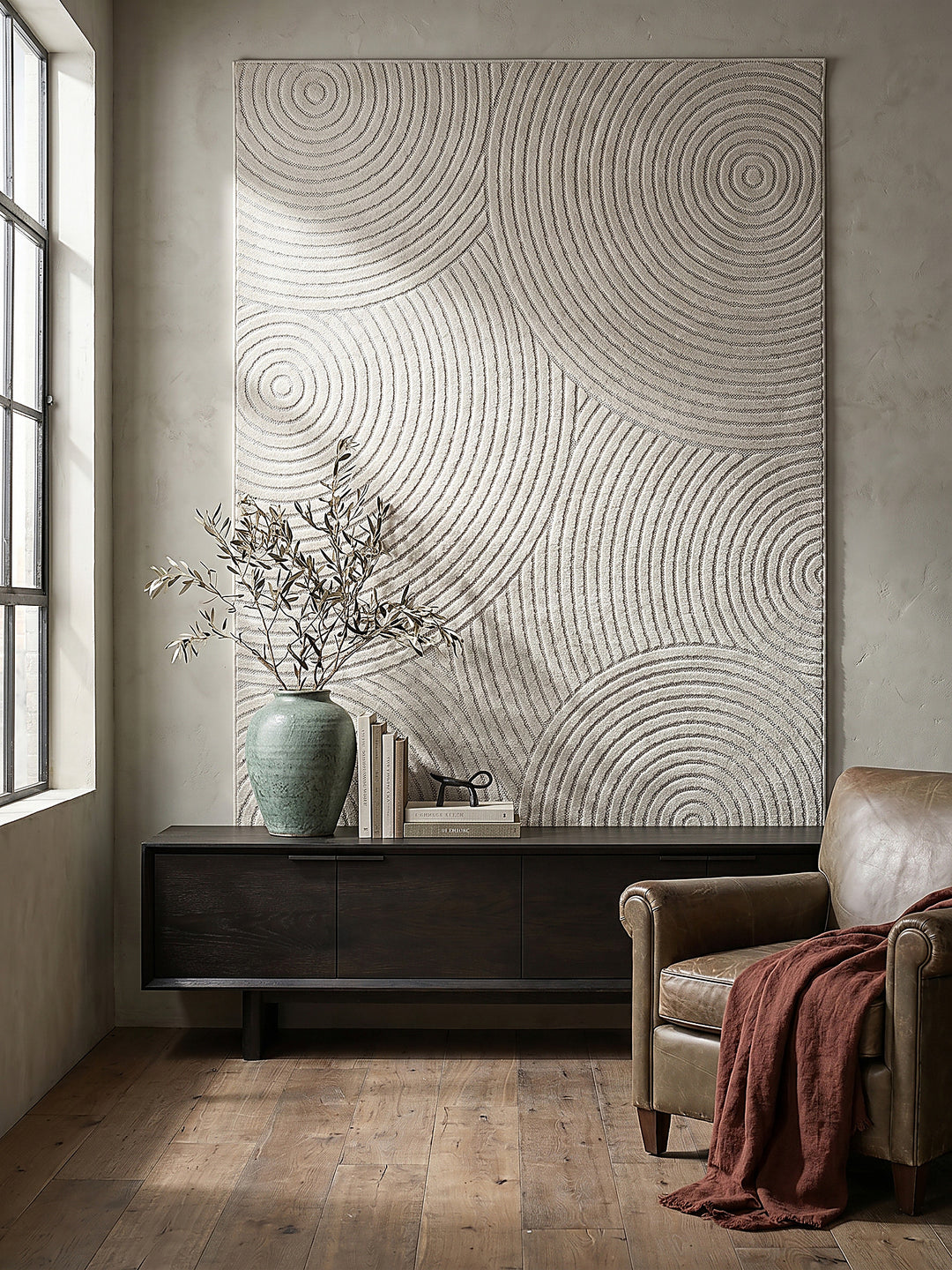 Teppich Creme als Wandteppich_
