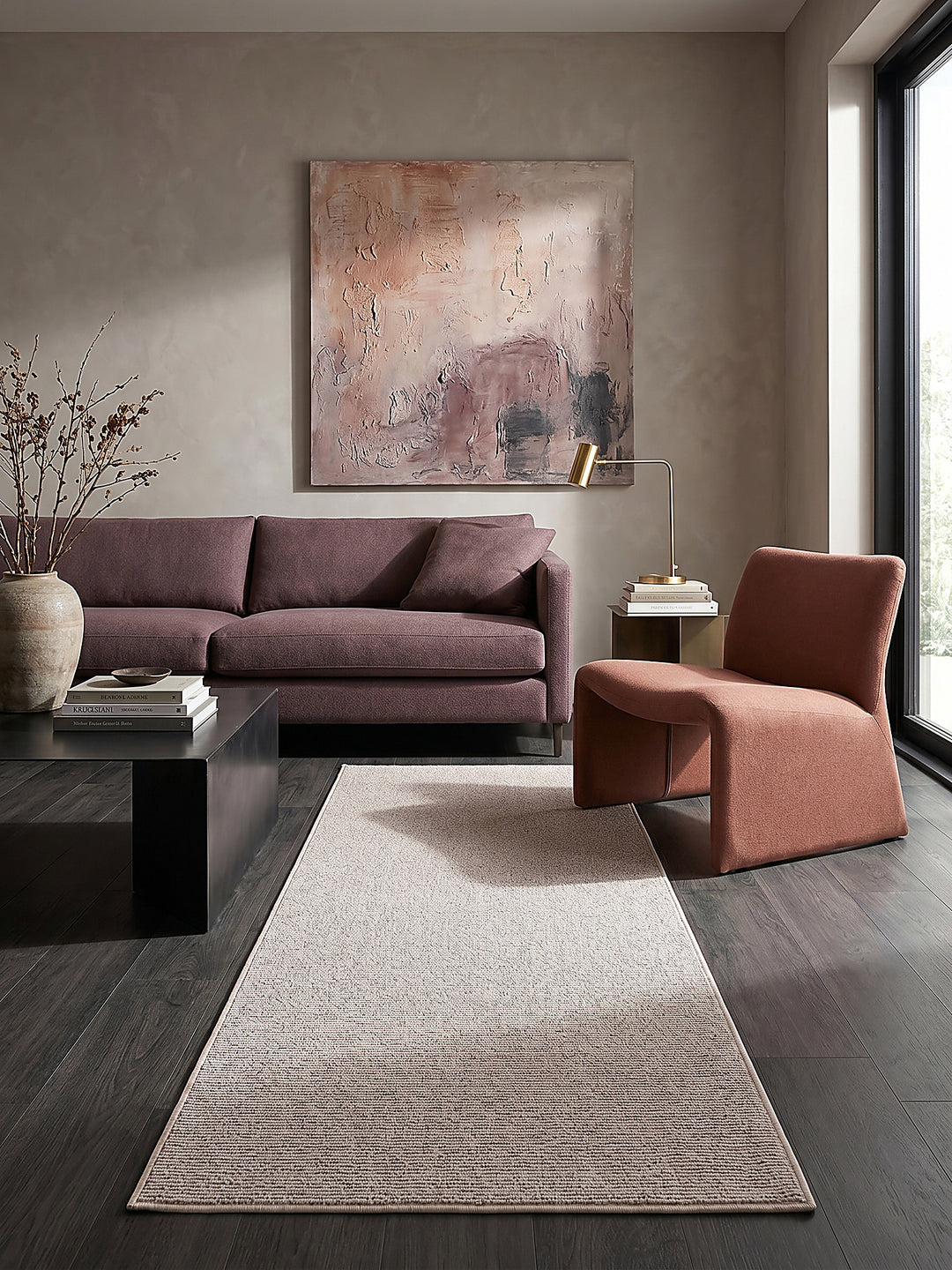 Teppich Beige rechteckig Editorial Styling_