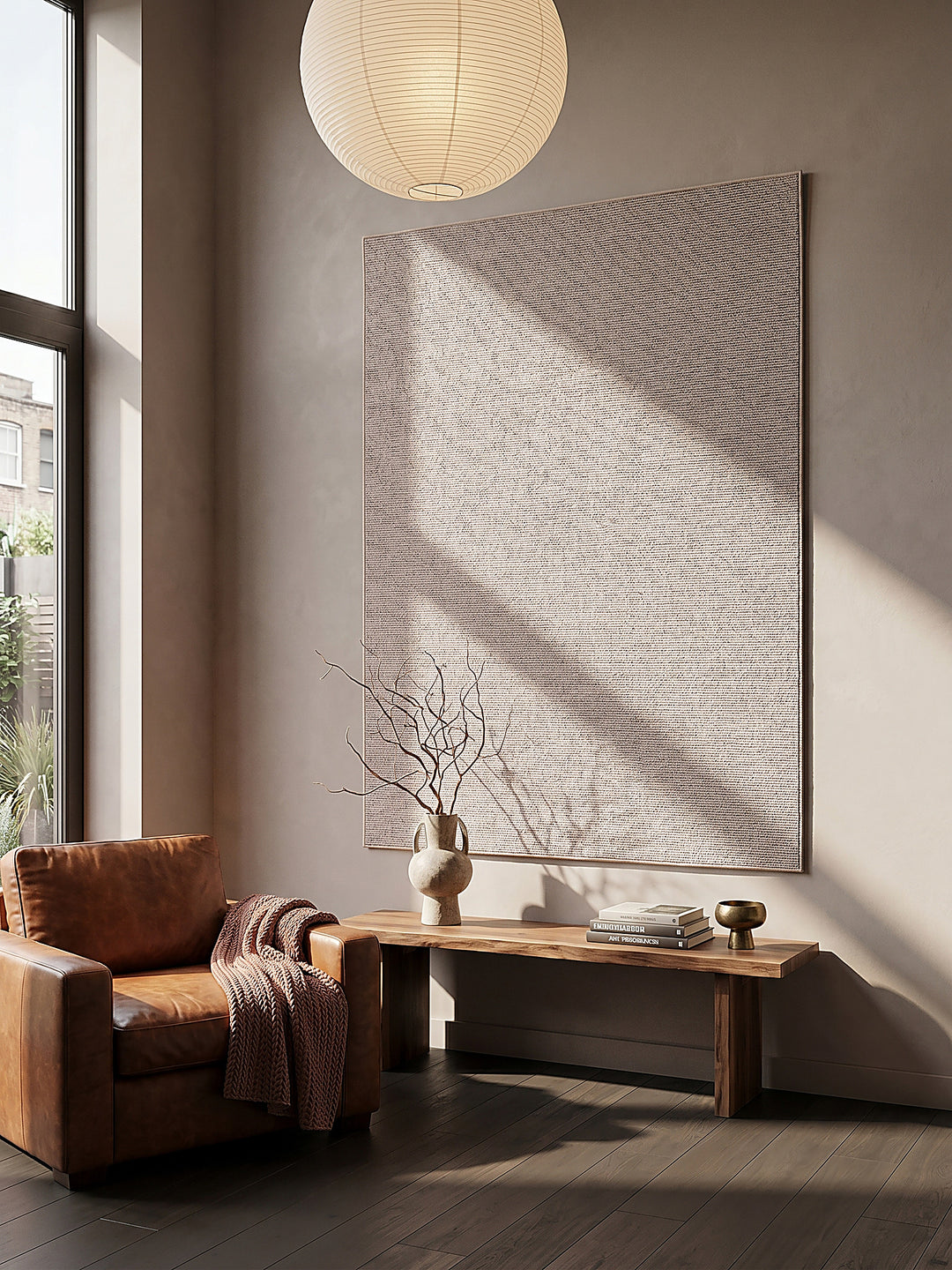 Teppich Beige als Wandteppich_